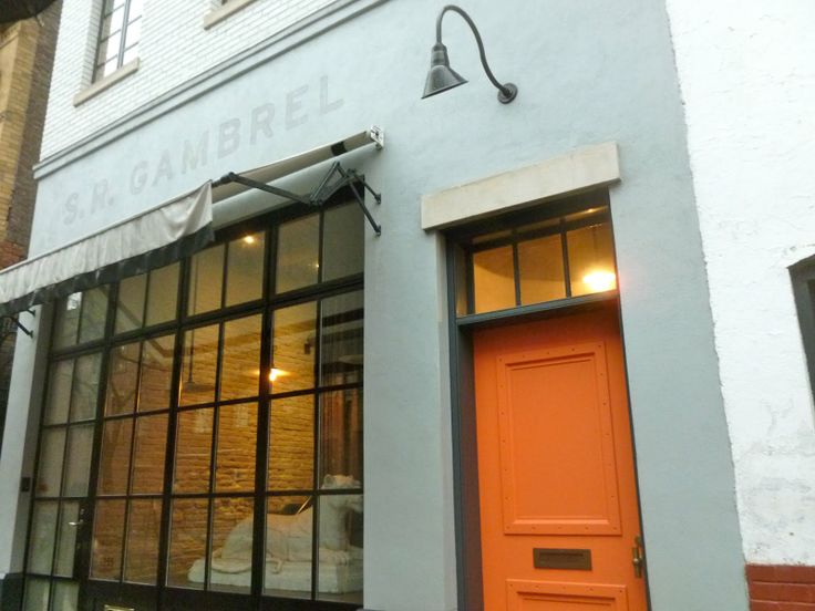 orange gambrel door