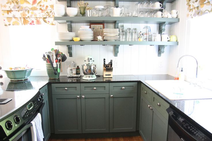 Sage Green Kitchen Cabinets by Urban Grace