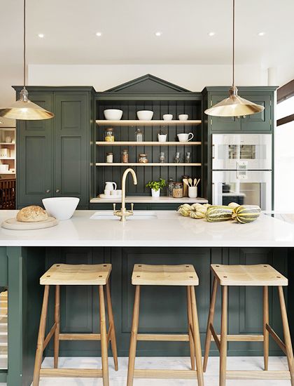 Hunter Green Kitchen Cabinets