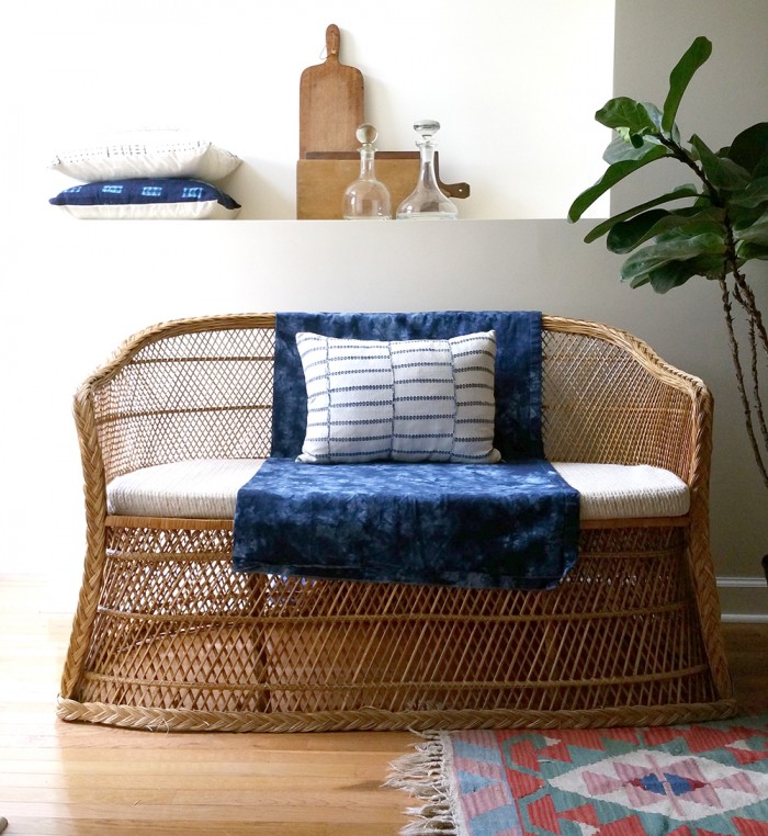 Lotty-Dotty-we-like-to-Pahty-on-Rattan-PILLOW-vintage-african-textiles-by-The-Estate-of-Things